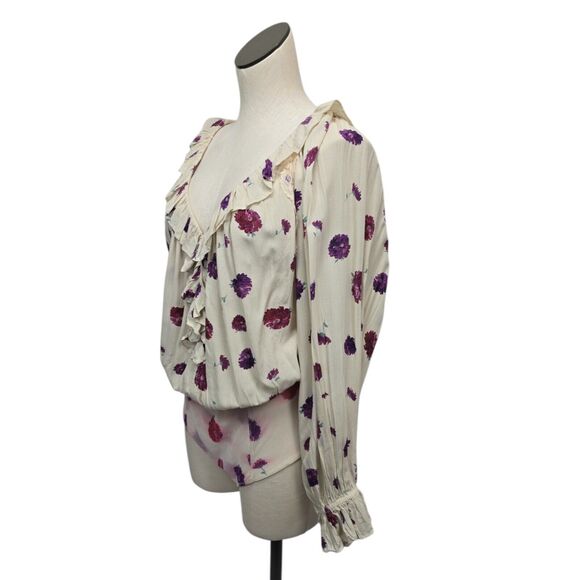 NWT Intimately Free People Womens Size Small Poppy Printed Bodysuit Ruffle Boho‎ - Picture 12 of 15